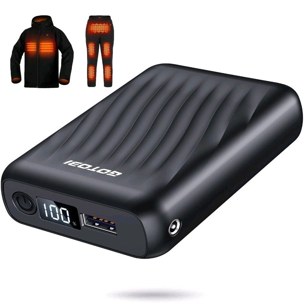 GOTOBI 12V 18400mAh Heated Jacket Battery Pack - Power Bank Black
